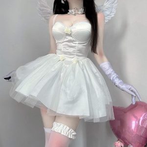 White angel cosplay dress set
