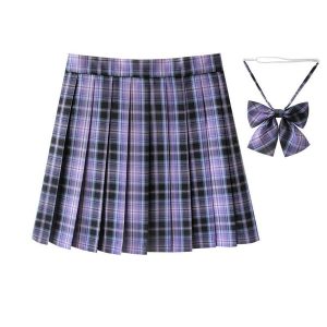 [Grape Purple] JK vintage plaid uniform skirt