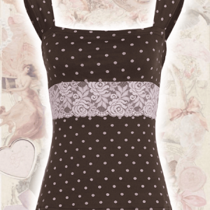 Josette chocolate polkadot lace cami top