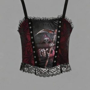 Gothic death lace cami