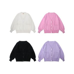 Fluffy cute sweater cardigan jk1004