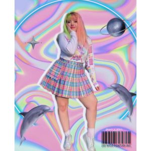 [Plus size] Harajuku rainbow candy plaid skirt