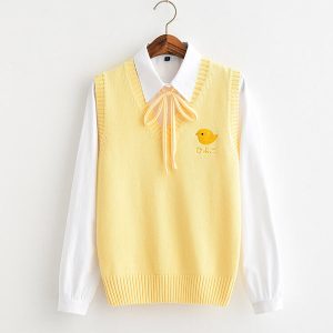 JK yellow chick sweater vest