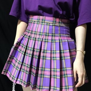 Back to Stock [Plus size] E-girl purple plaid skirt