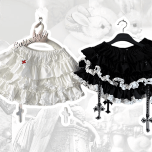 Black angel y2k ruffled bloomer skirt