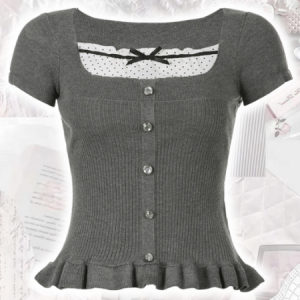 Vintage aesthetic knit top