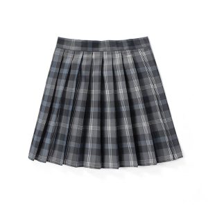 [Black Grey] JK vintage plaid uniform skirt