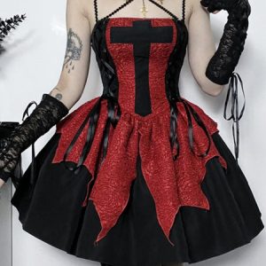 Black red lolita dress