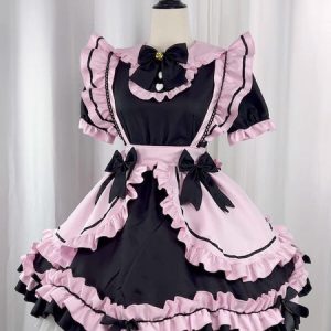 Black Pink Neko maid dress