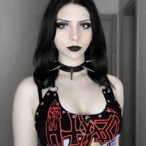 Goth rivet halter cami top