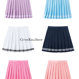 [48cm Length]JK candy color school uniform skirt