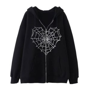 Heart spider web hoodie