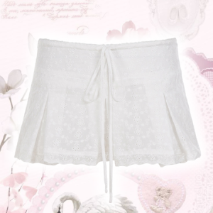 Delphine floral pointelle mini skirt