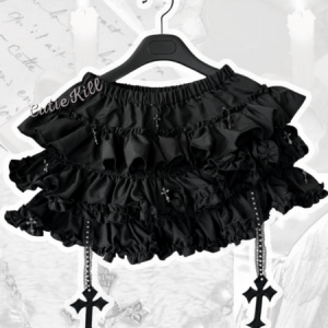 Girly doll ruffled cross bloomer skirt