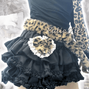 Leopard girl fluffy bloomers skirt