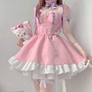 Pink lolita maid dress