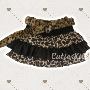 Leopard patchwork mini skirt