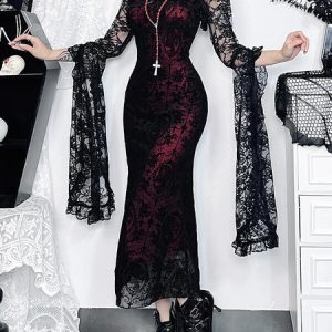 Gothic vintage fishtail cami dress