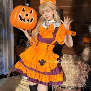 Halloween lolita maid cosplay dress