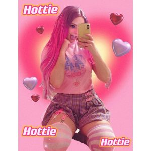 [Plus Size] Romantic pink buckle purple plaid A-line skirt
