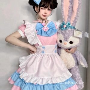 Babe pink blue maid dress