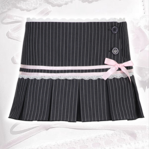 Seraphina pink bow stripe mini skirt
