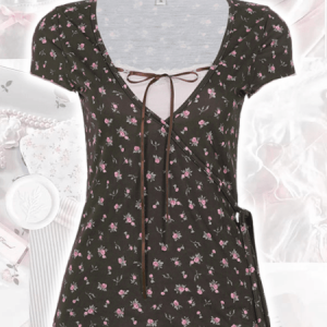 Rosalie cottagecore tie-up top