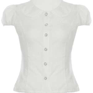 Pearl button girly doll blouse