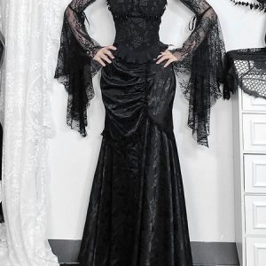 Gothic elegance fishtail skirt