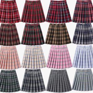 [JK Skirt+Bow] 48cm vintage plaid uniform skirt