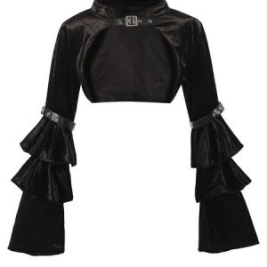 Buckle bolero with layered sleeves