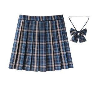 [Agate Blue] JK vintage plaid uniform skirt