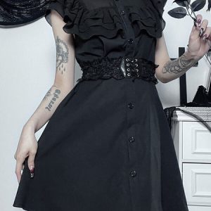 Layered aesthetic goth dress