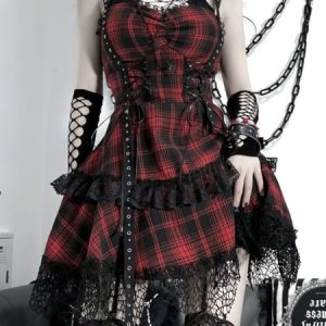 Goth lolita suspender dress