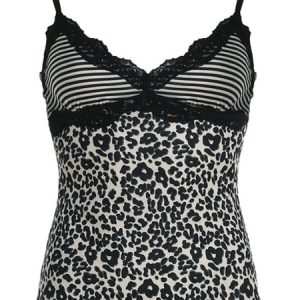 Vintage leopard black lace cami