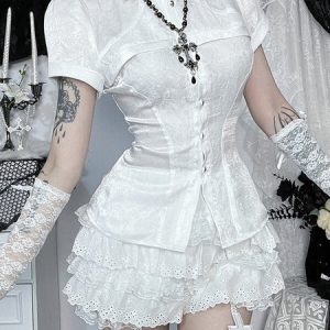 Gothic white angelic blouse