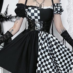 Chessboard darkness dress
