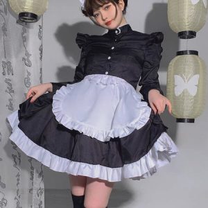 Exquisite elegance black maid dress