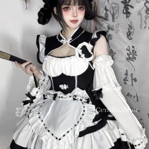 Chinese Maid Cheongsam Qipao Maid Dress