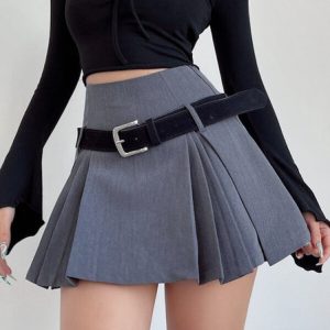 Academic belt mini skirt