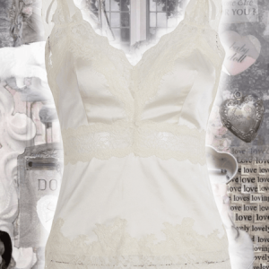 Claudine angelic bow suspenders lace cami