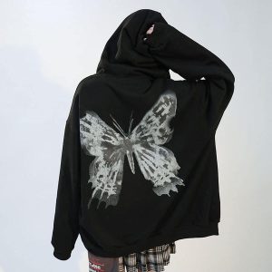 Butterfly y2k hoodie jacket