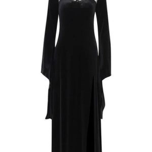 Witch dark long slit dress