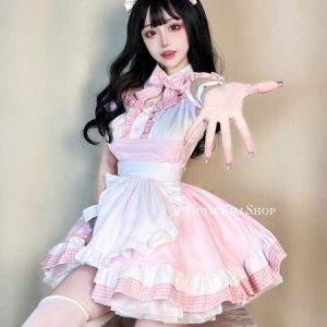 Sweet pink lolita maid dress