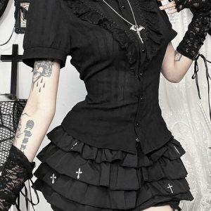 Gothic doll lace blouse
